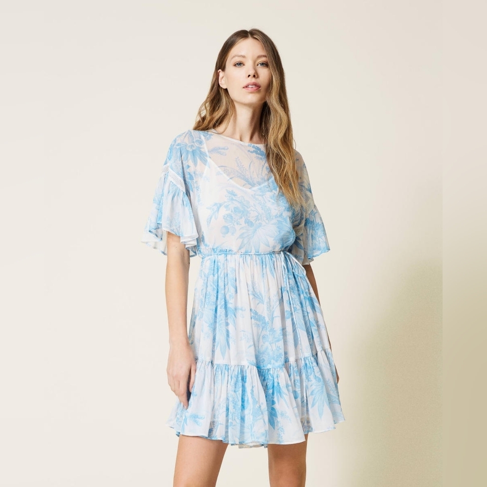 Twinset Milano Printed Mini Dress with Slip Size 40/S